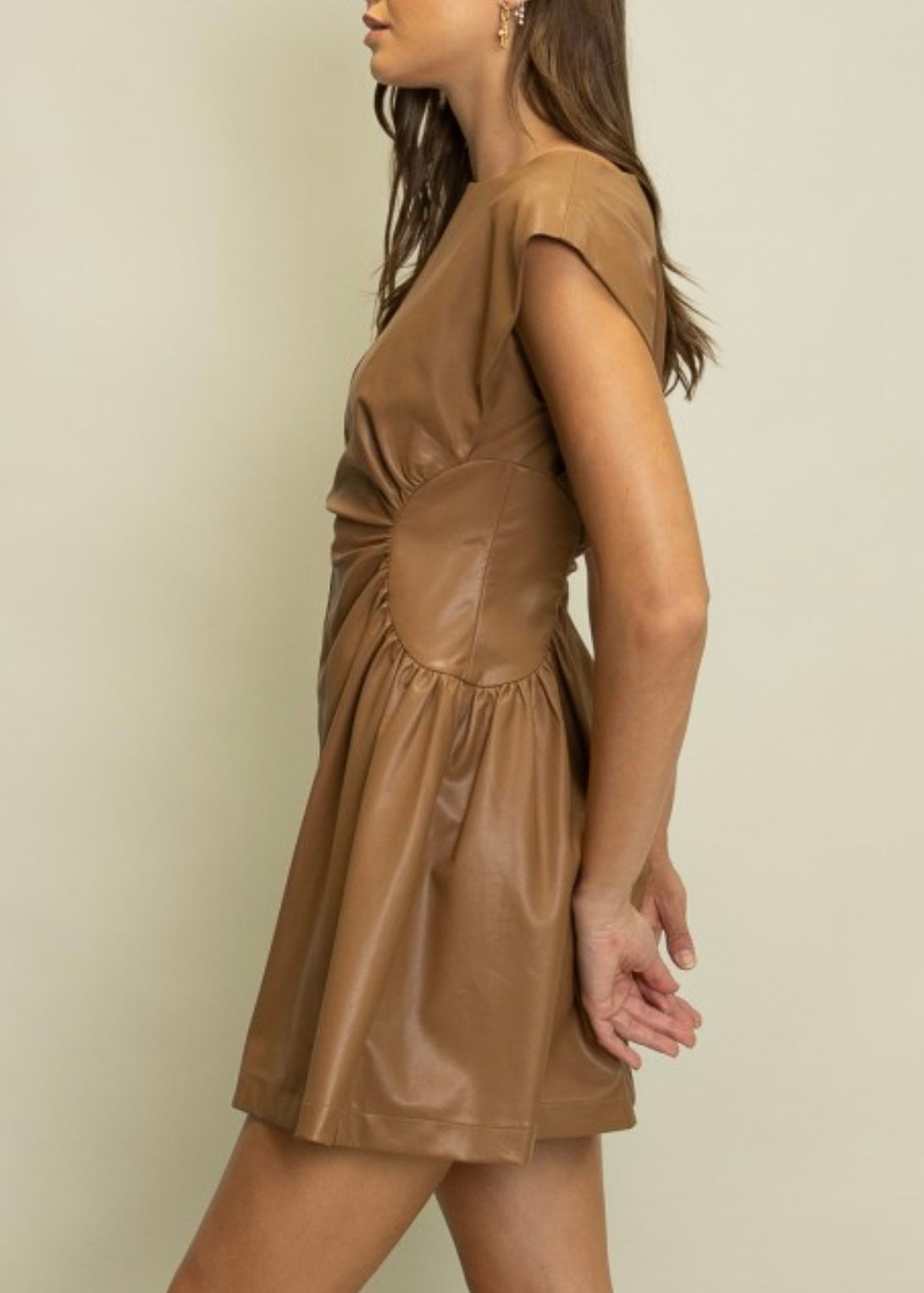 HOPING YOU CALL LEATHER DRESS