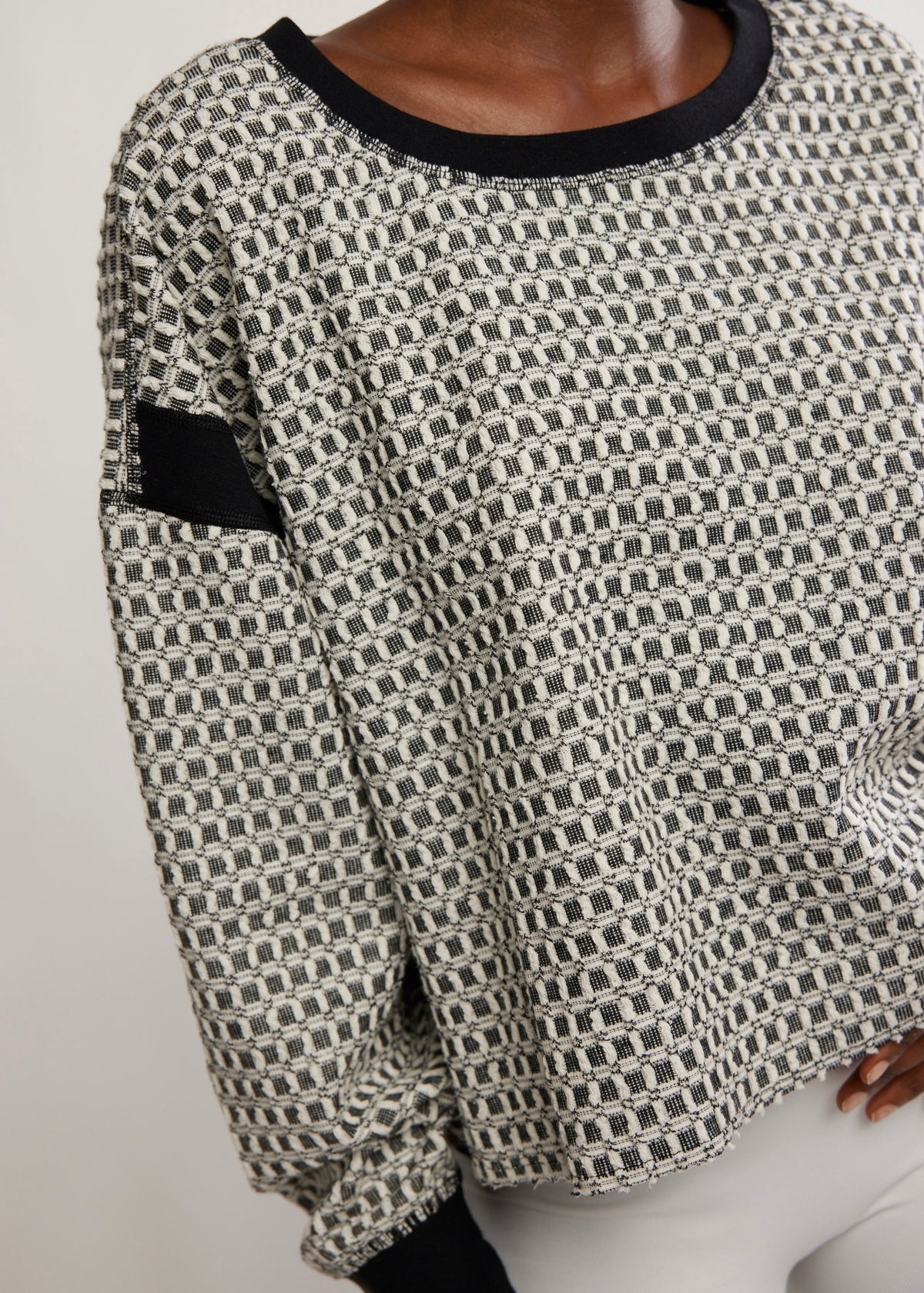 FREE PEOPLE MOVEMENT MY TIME LAYER TEXTURED - BLACK WHITE COMBO