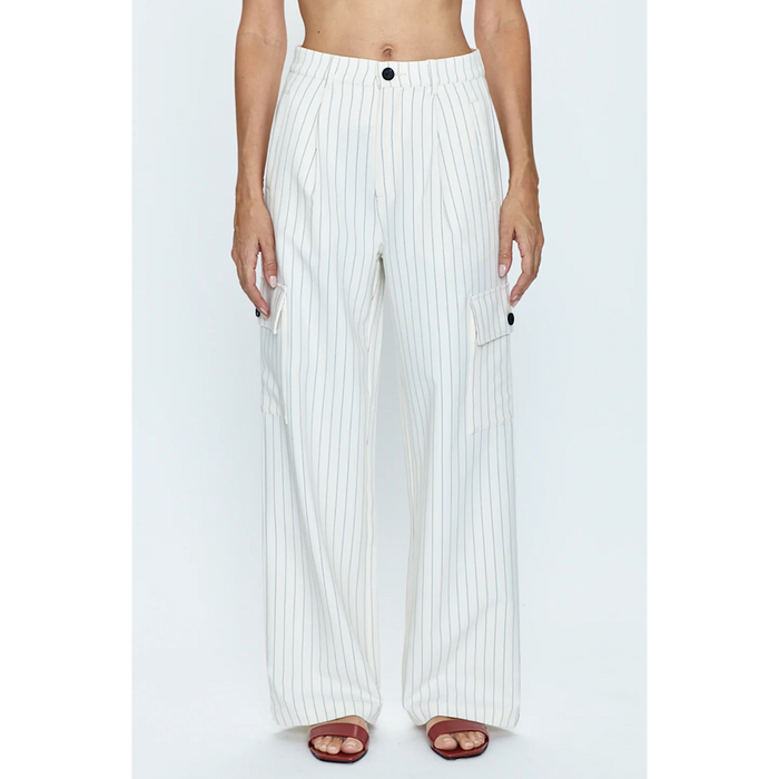 PISTOLA BRYNN HIGH RISE RELAXED CARGO - LE BLANC PINSTRIPE