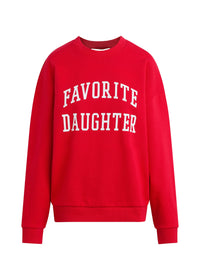 FAVORITE DAUGHTER THE COLLEGIATE SWEATSHIRT - HAUTE ROUGE W/ WHITE