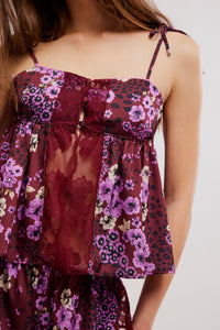 FREE PEOPLE UP AT DAWN SLEEP SET - POMEGRANATE COMBO