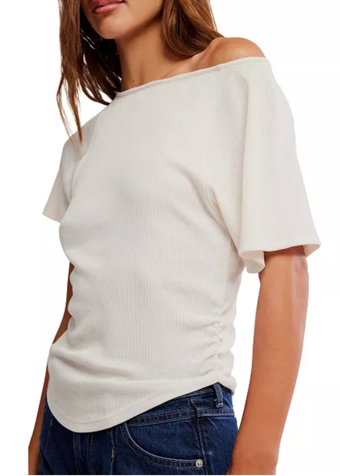 FREE PEOPLE LUCY OFF THE SHOULDER TEE - SUGAR SWIZZLE