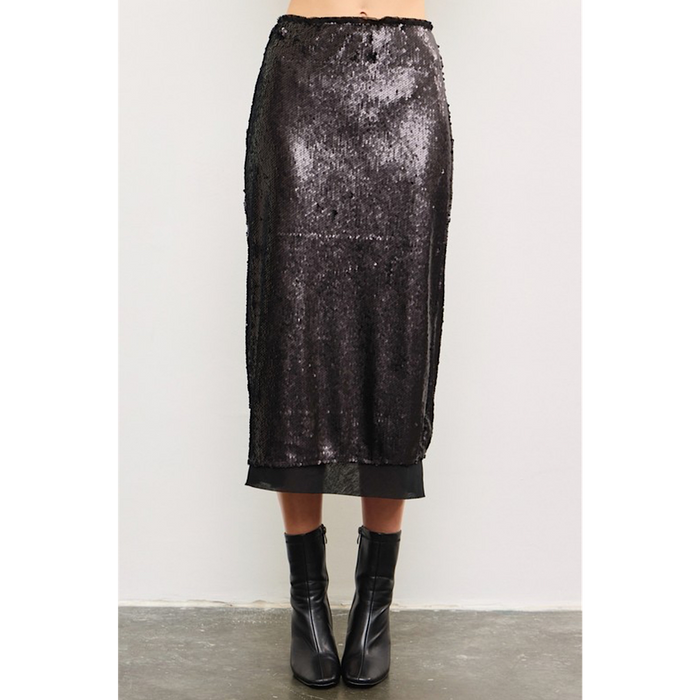 THE MARONY SEQUIN MIDI SKIRT