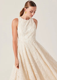 ASTR THE LABEL LILLEMOR 3D TEXTURED MIDI DRESS - CREAM