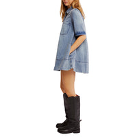 FREE PEOPLE REMINO DENIM MINI DRESS