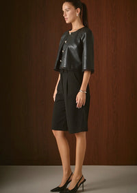 THE LIFE OF ME FAUX LEATHER TOP