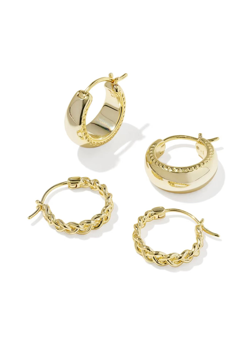 KENDRA SCOTT GABRIELLA SET OF 2 HUGGIE EARRINGS