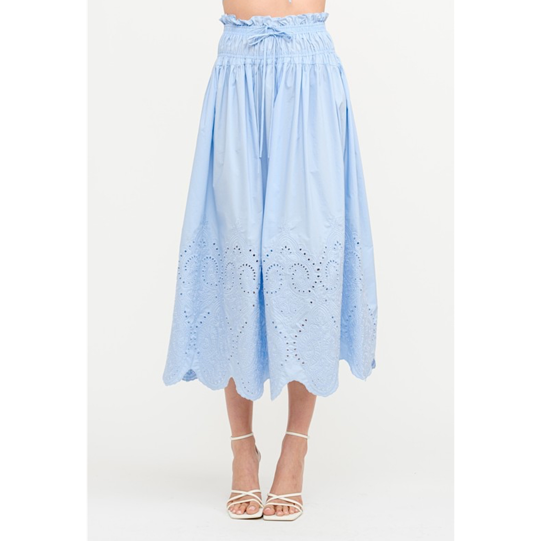 THE MARGOT EYELET MIDI SKIRT