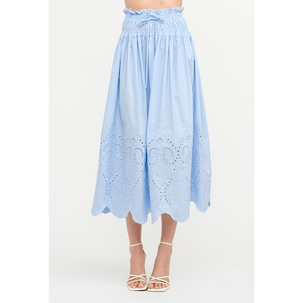 THE MARGOT EYELET MIDI SKIRT
