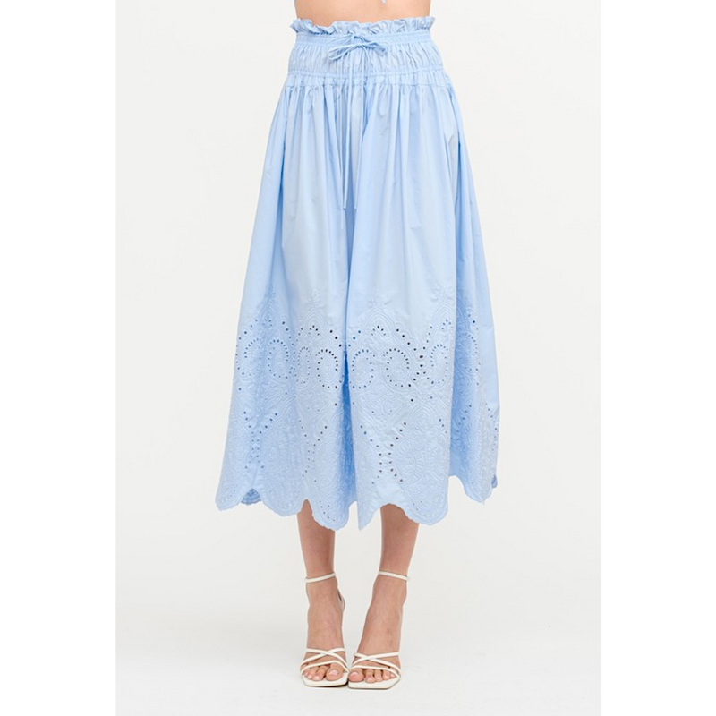 THE MARGOT EYELET MIDI SKIRT