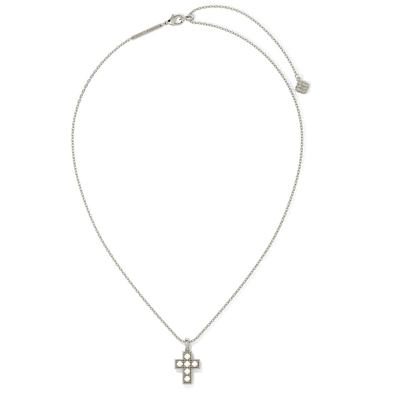 KENDRA SCOTT PEARL CROSS SHORT PENDANT NECKLACE