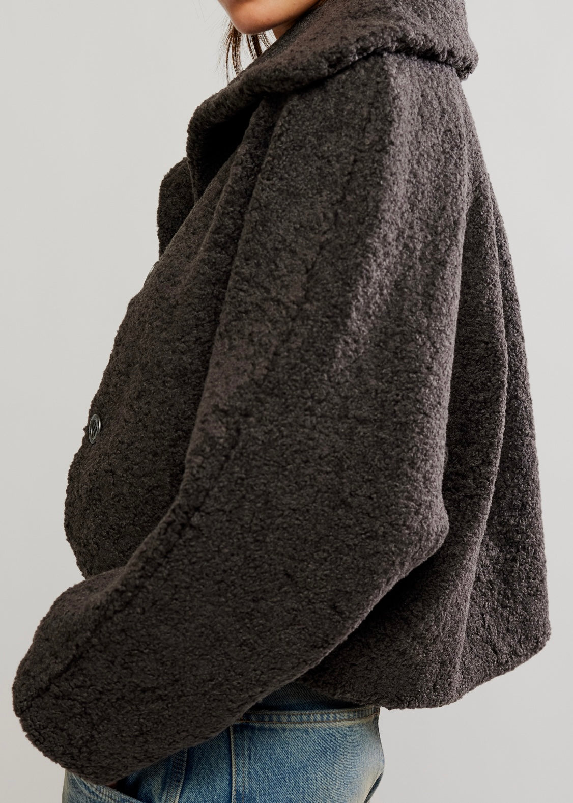 FREE PEOPLE SOFTEST TOUCH JACKET - CHARCOAL GREY
