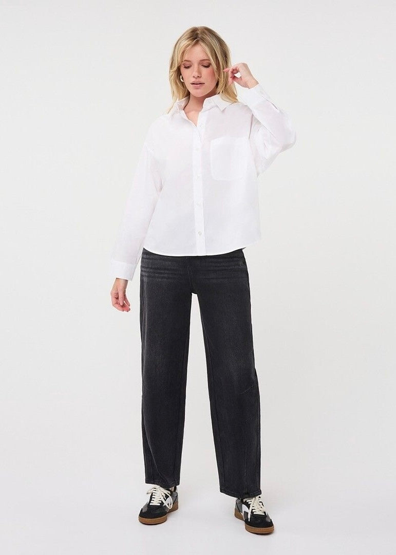 ESQUALO BLOUSE OVERSIZED POCKET POPLIN - OFF WHITE