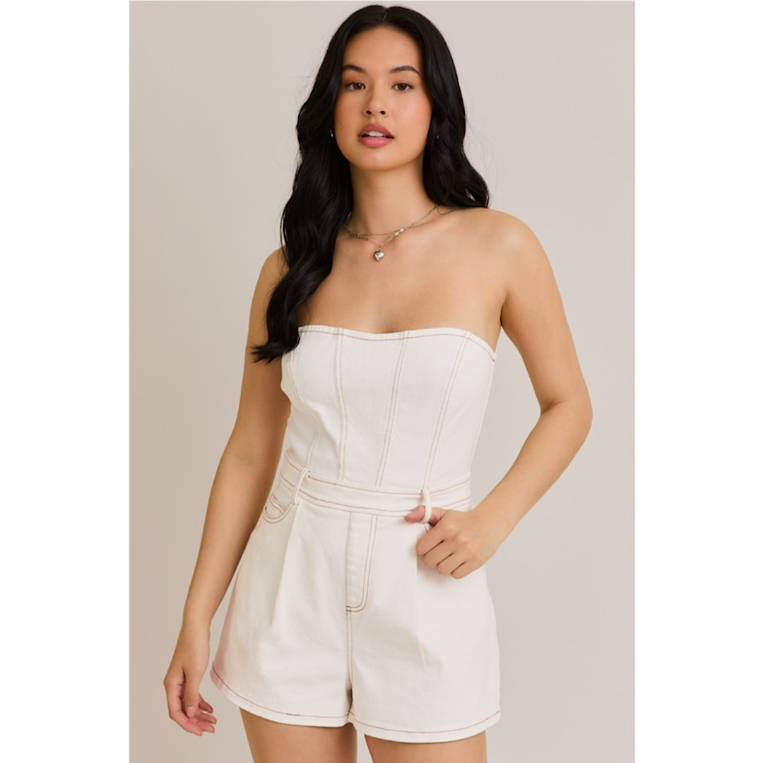 THE MCCOLLUM DENIM ROMPER