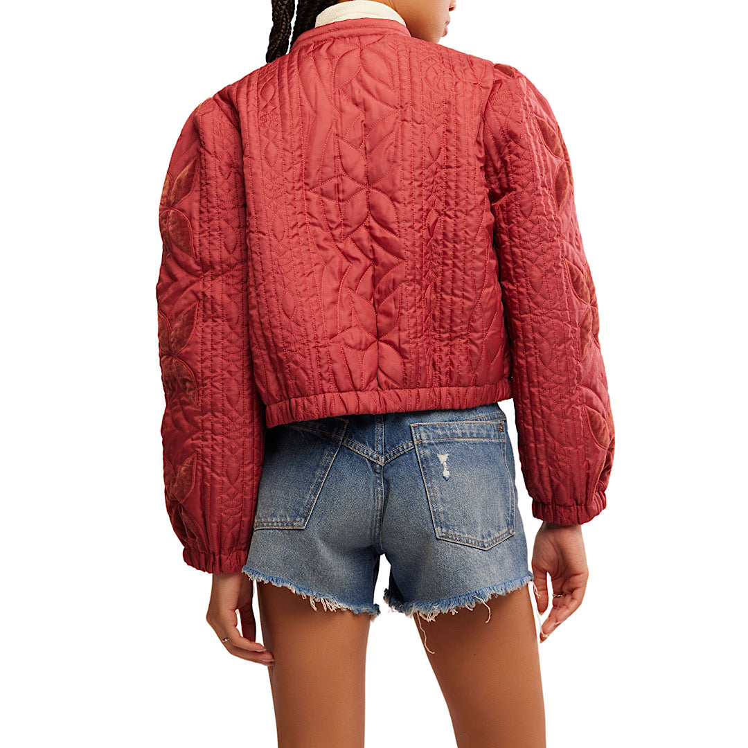 FREE PEOPLE QUINN QUILTED JACKET - MARSALA