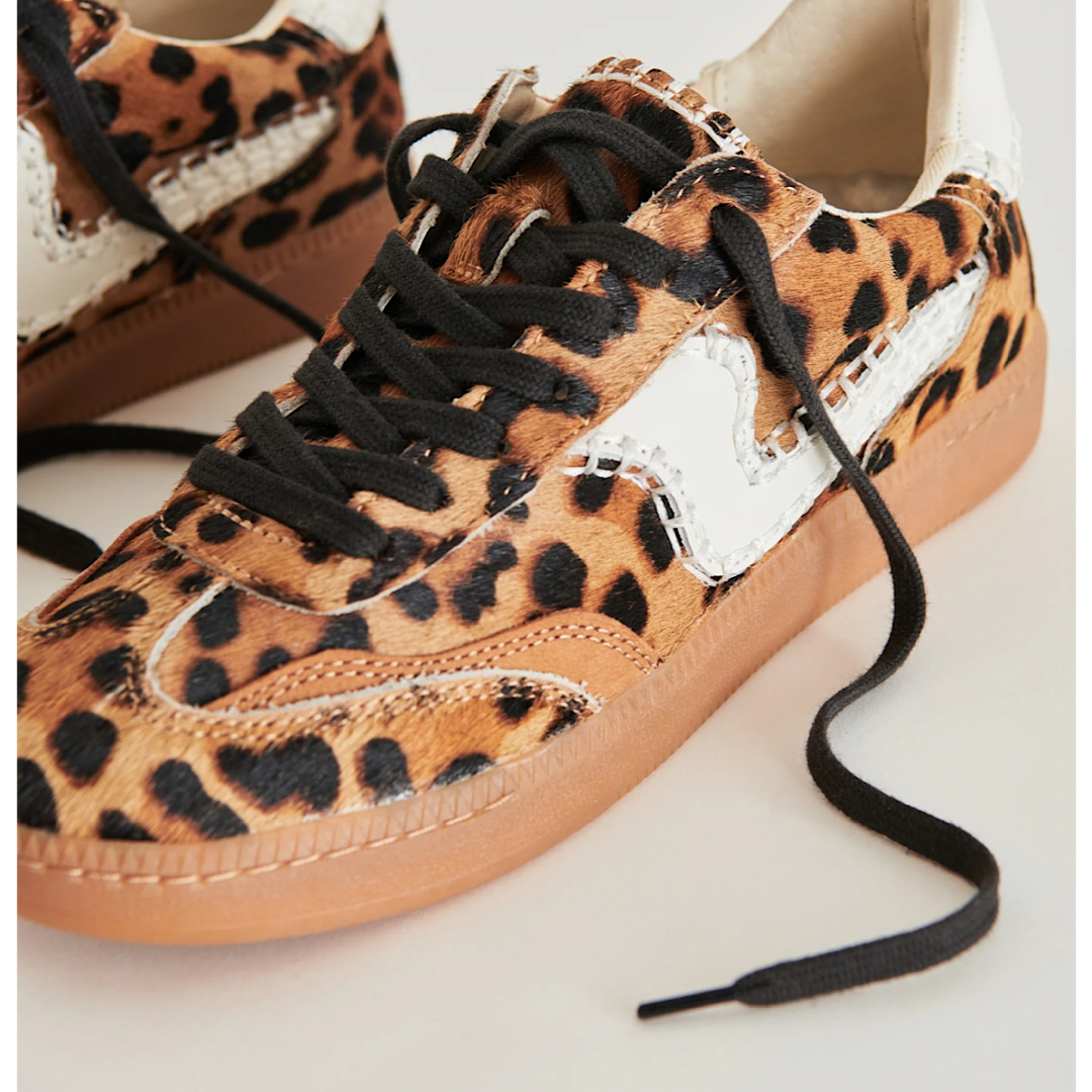 DOLCE VITA NOTICE STITCH SNEAKERS - DK LEOPARD CALF HAIR