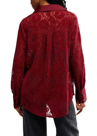 FREE PEOPLE FAITH BUTTONDOWN - CABERNET