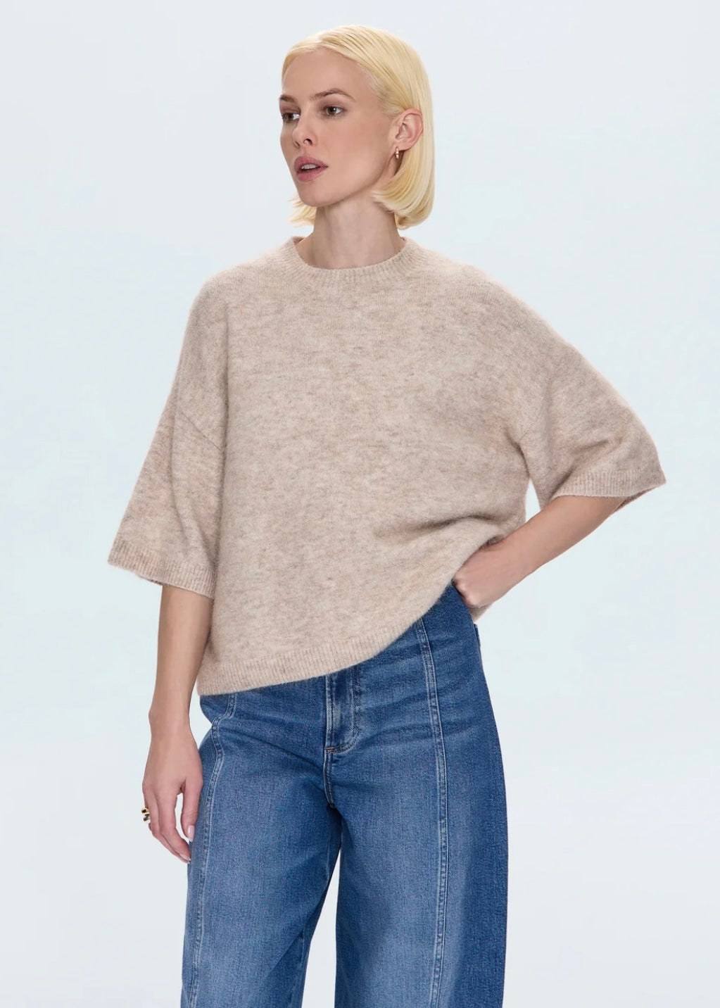 PISTOLA SHILOH CREWNECK SWEATER - OATMEAL