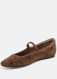 DOLCE VITA REYES BALLET FLATS DARK BROWN SUEDE
