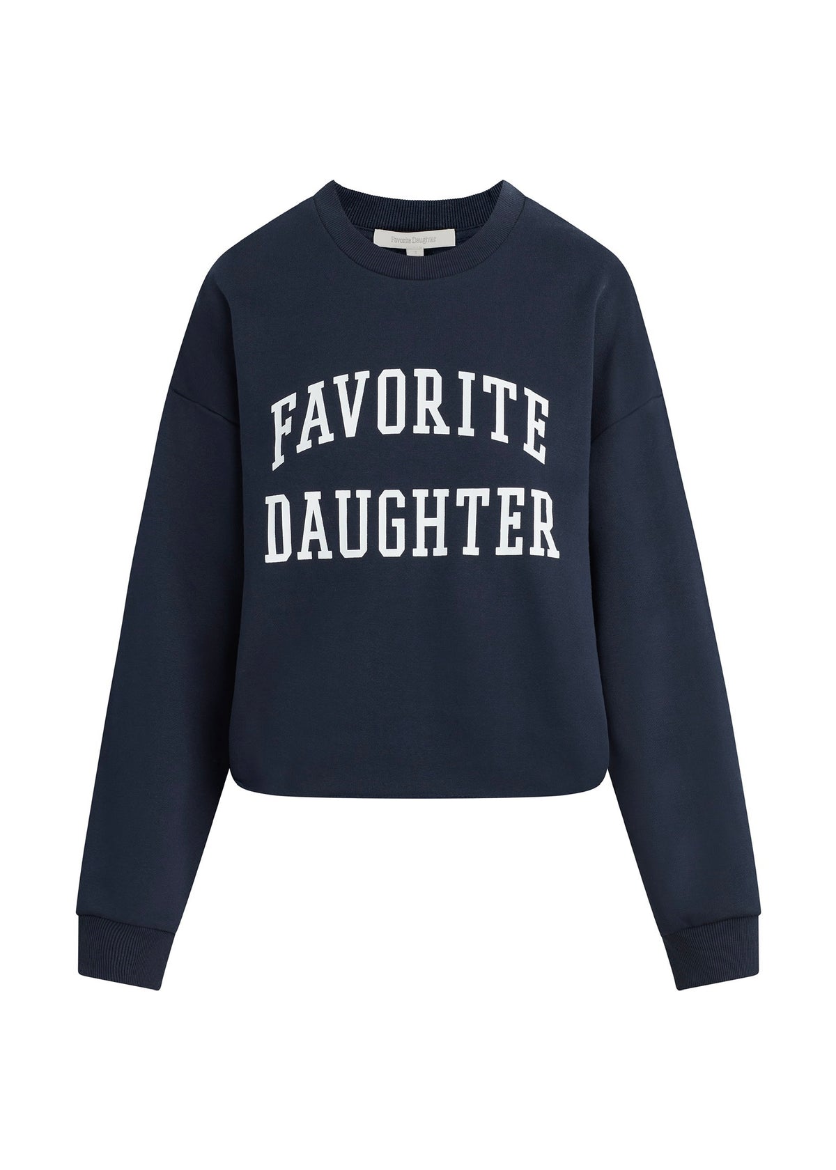 FAVORITE DAUGHTER THE CROPPED COLLEGIATE SWEATSHIRT - NAVY/WHITE