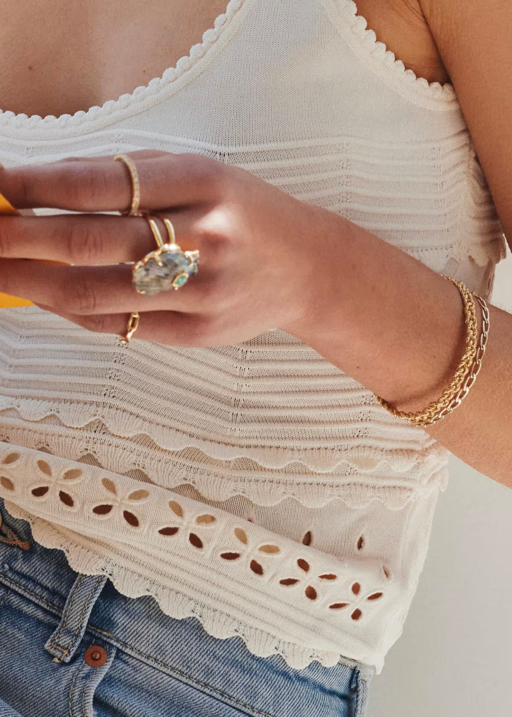KENDRA SCOTT GABRIELLA BRAIDED CHAIN BRACELET - GOLD