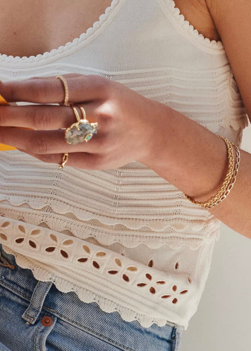 KENDRA SCOTT GABRIELLA BRAIDED CHAIN BRACELET - GOLD