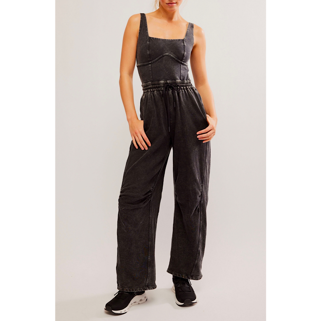 FREE PEOPLE MOVEMENT INBOUND ONESIE - BLACK