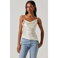 ASTR THE LABEL MIRIE COWL NECK TANK TOP - CHAMPAGNE