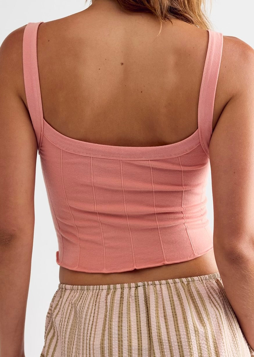 FREE PEOPLE SO SOFT SEAMLESS MODAL TOP - CORAL KISS