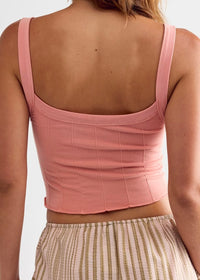 FREE PEOPLE SO SOFT SEAMLESS MODAL TOP - CORAL KISS