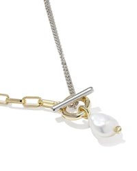 KENDRA SCOTT LEIGHTON PEARL CHAIN NECKLACE MIXED WHITE PEARL