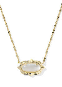 KENDRA SCOTT ELISA SCALLOP FRAME SHORT PENDANT NECKLACE