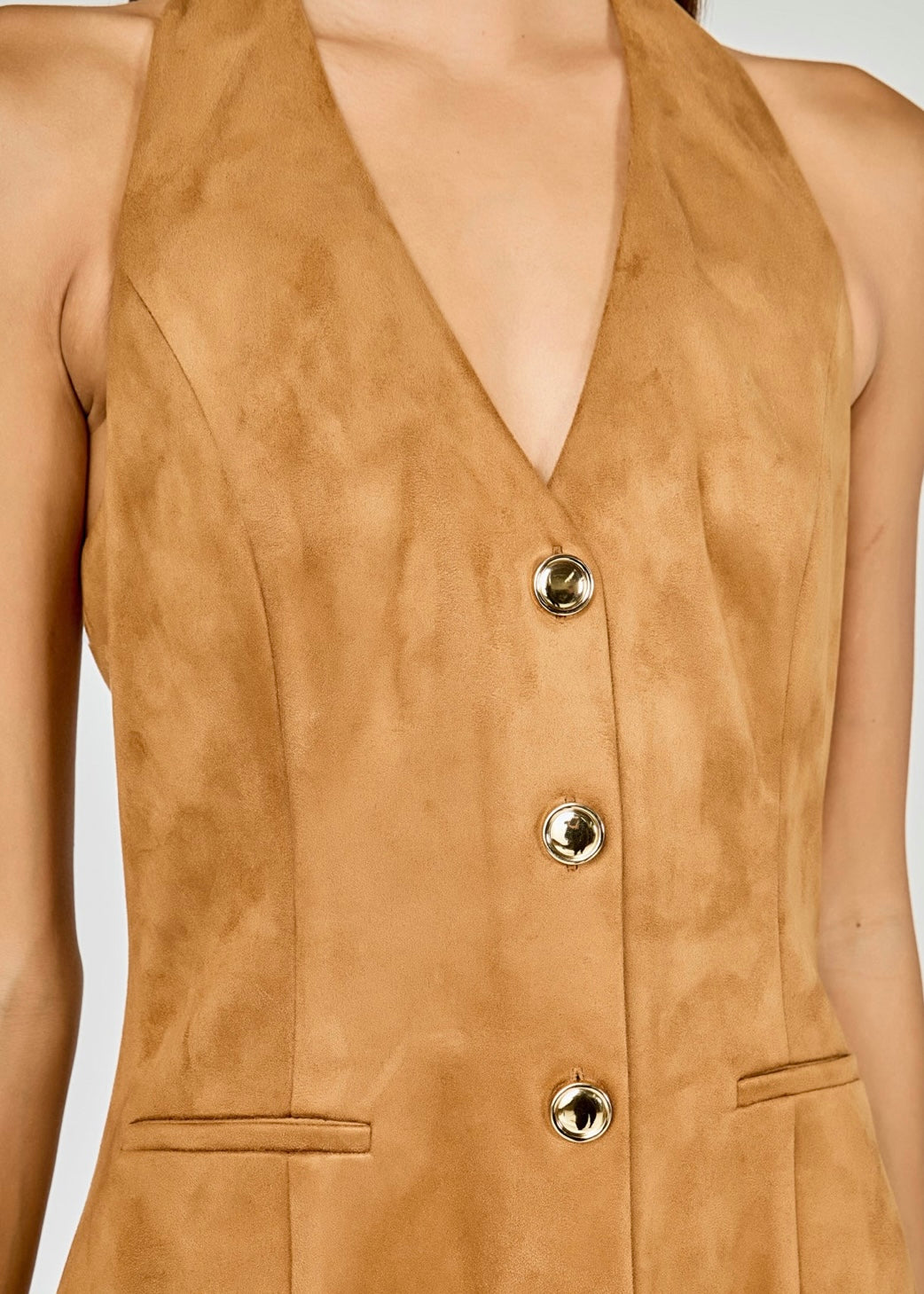 LOOK MY WAY SUEDE MIDI DRESS