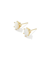 KENDRA SCOTT CAILIN CRYSTAL STUD EARRINGS GOLD MOTHER OF PEARL