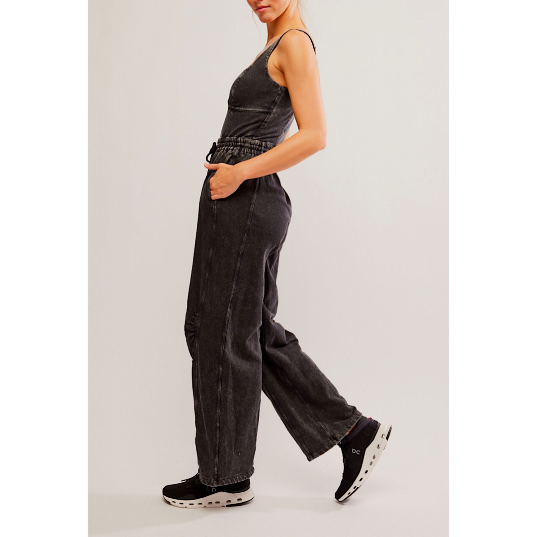 FREE PEOPLE MOVEMENT INBOUND ONESIE - BLACK