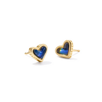 KENDRA SCOTT FRAMED ARI HEART STUD EARRINGS