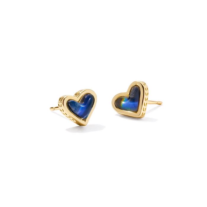 KENDRA SCOTT FRAMED ARI HEART STUD EARRINGS