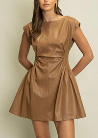 HOPING YOU CALL LEATHER DRESS