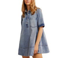 FREE PEOPLE REMINO DENIM MINI DRESS