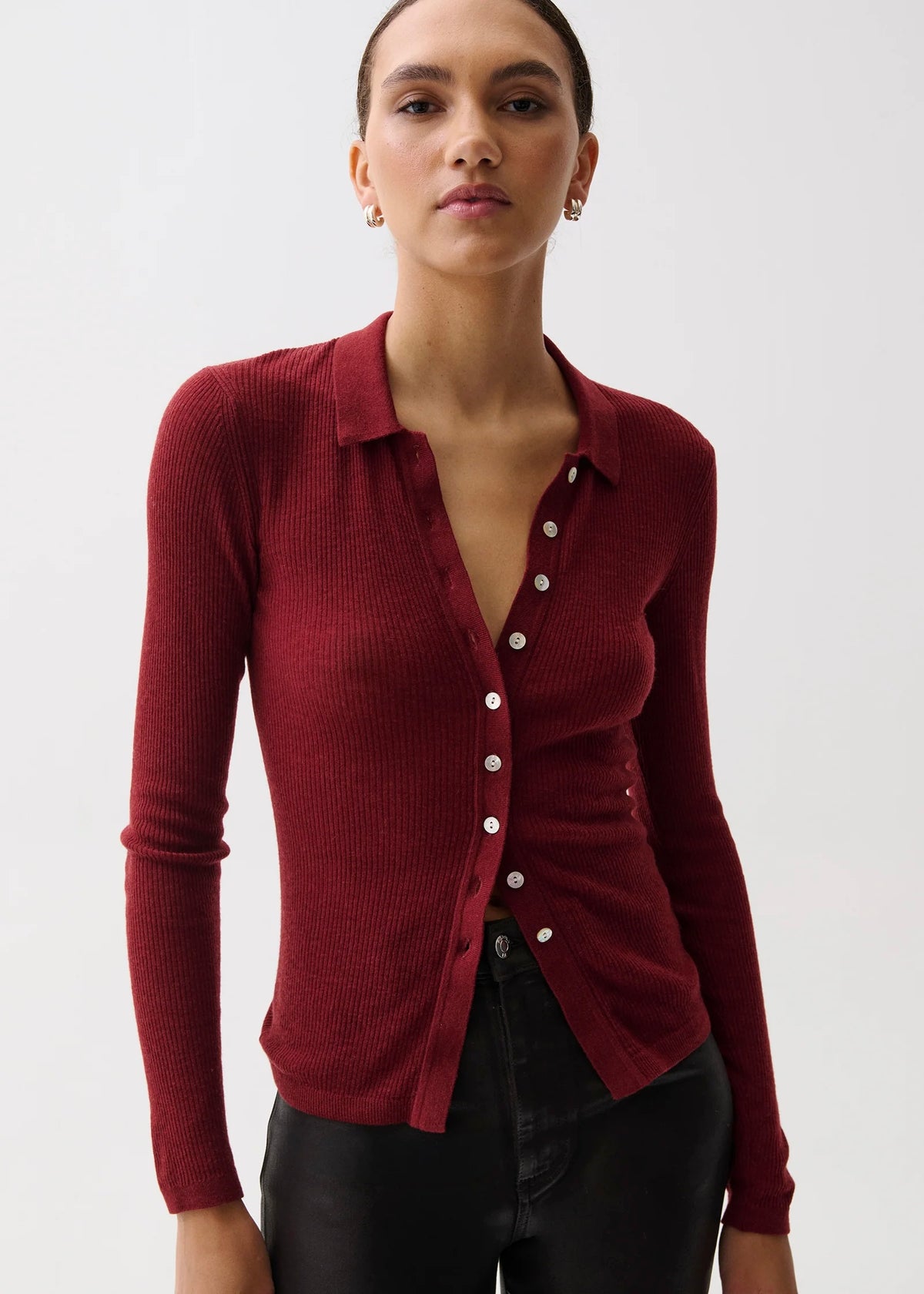 PISTOLA KOREY FEATHERWEIGHT CARDIGAN - BAROLO