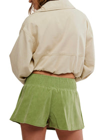 FREE PEOPLE PARADISE FOUND SUEDE SKORT - GOING GREEN