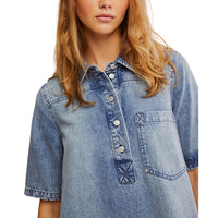 FREE PEOPLE REMINO DENIM MINI DRESS