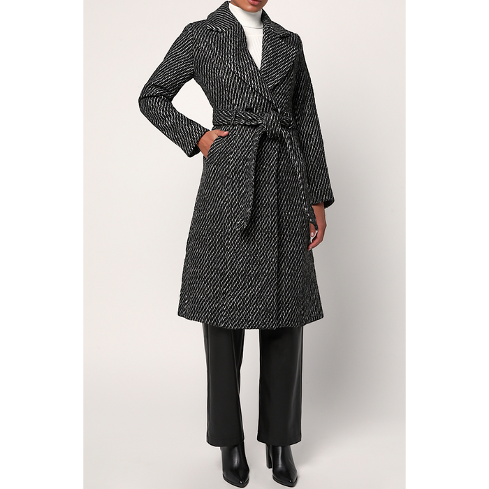 LULUS IN ANY WEATHER HERRINGBONE TRENCH COAT