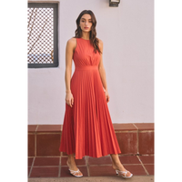 THE EVA PLEATED MIDI DRESS