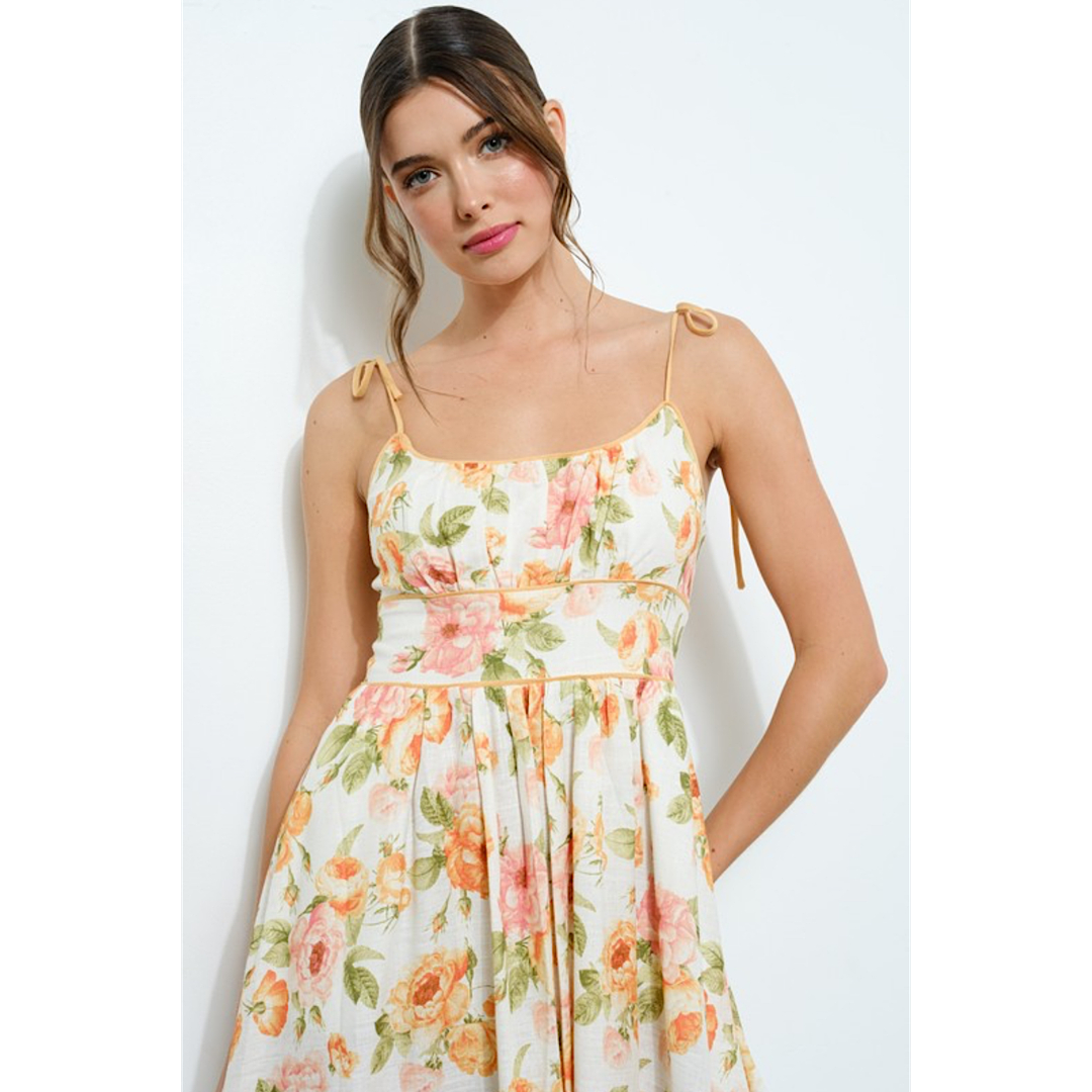 FEELING FLIRTY FLORAL MIDI DRESS