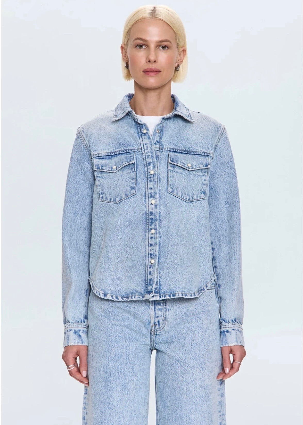 PISTOLA THEA SHRUNKEN DENIM SHACKET - MODENA VINTAGE