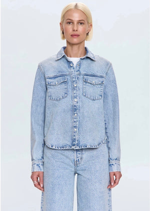 PISTOLA THEA SHRUNKEN DENIM SHACKET - MODENA VINTAGE