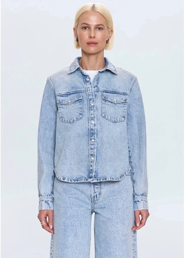 PISTOLA THEA SHRUNKEN DENIM SHACKET - MODENA VINTAGE