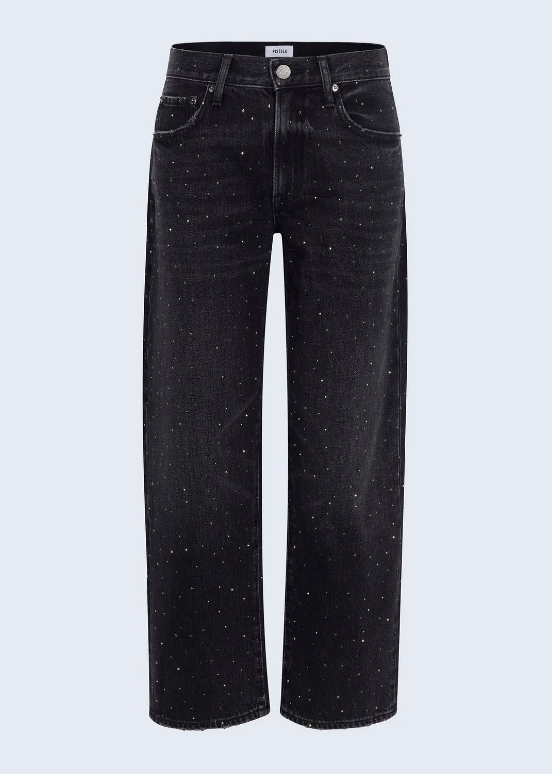 PISTOLA LEXI MID RISE BOWED STRAIGHT JEAN - SILVER SCREEN