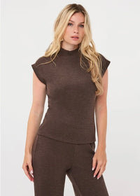 ESQUALO MOCKNECK SWEATER - CACAO